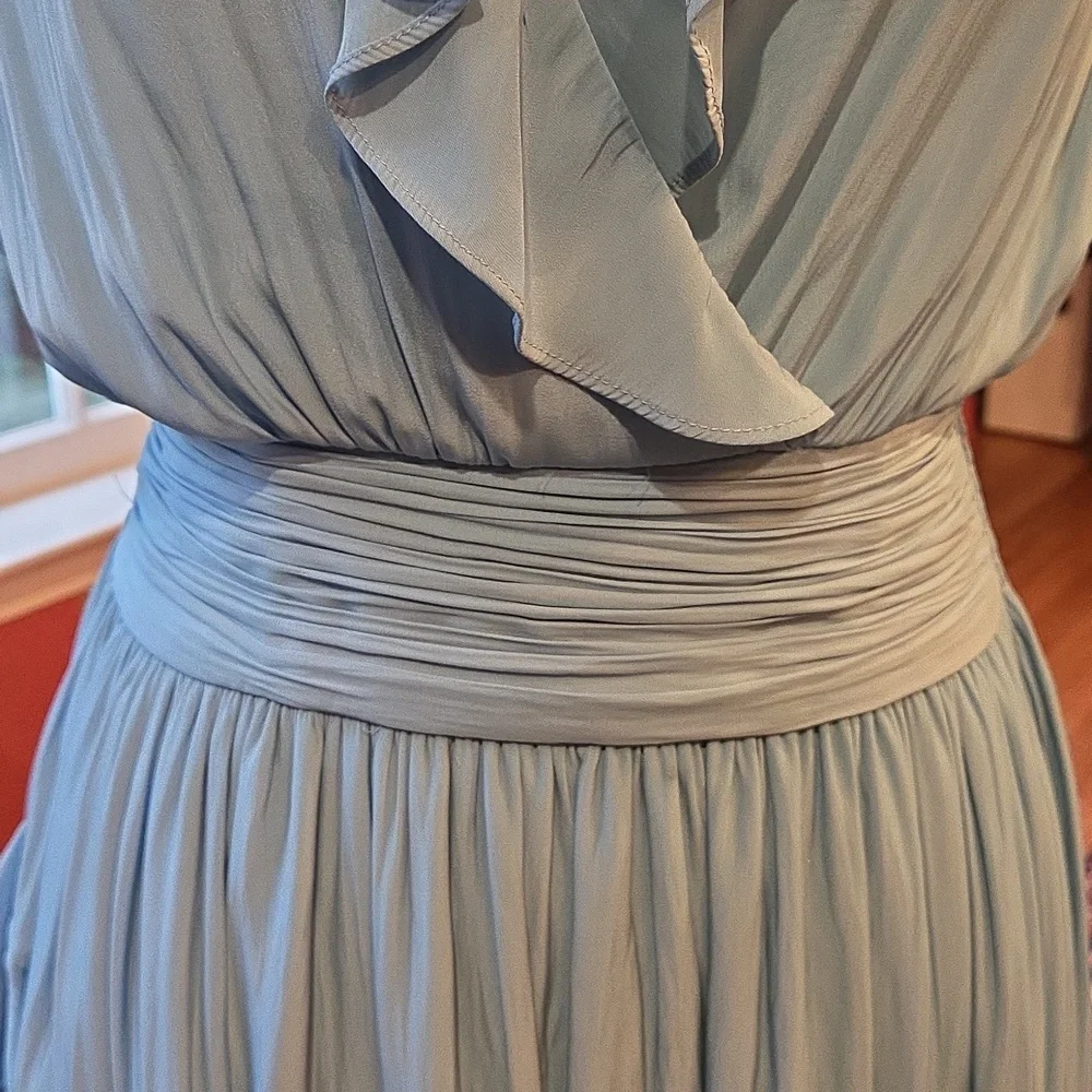 Elegant Blue Ruffle Maxi Dress - Picture 7 of 9